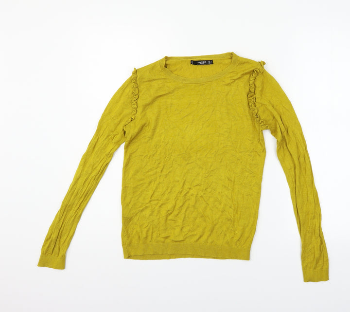 Mango Womens Yellow   Pullover Jumper Size M