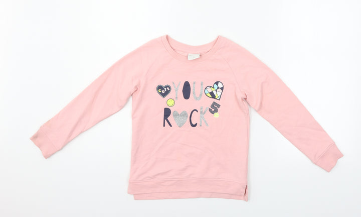 B Collection Girls Pink Pullover Jumper Size 7 Years - you rock