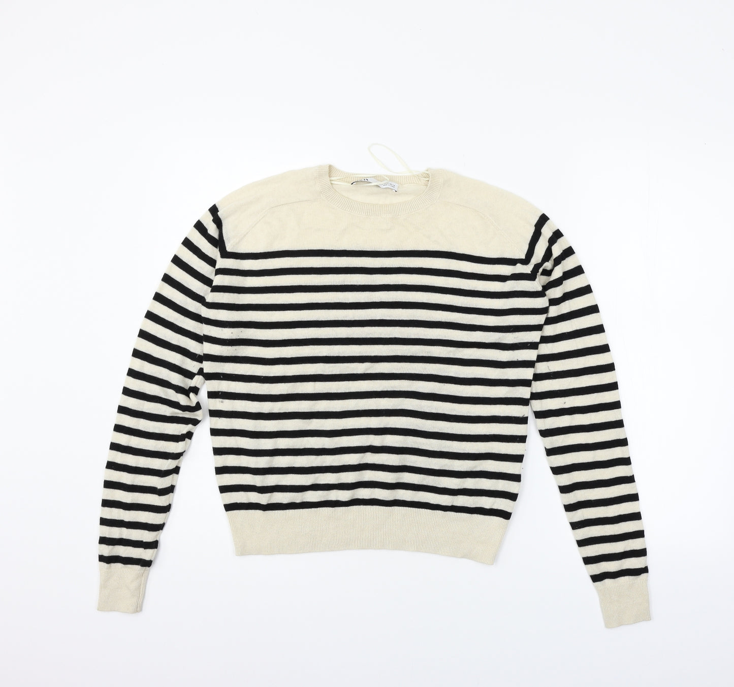 Zara Womens Black Striped  Pullover Jumper Size S