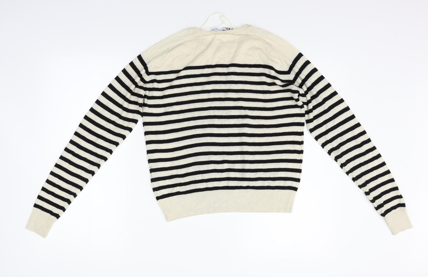 Zara Womens Black Striped  Pullover Jumper Size S