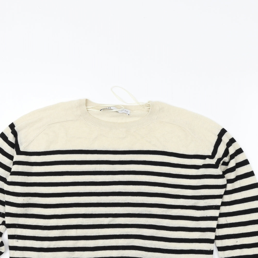 Zara Womens Black Striped  Pullover Jumper Size S