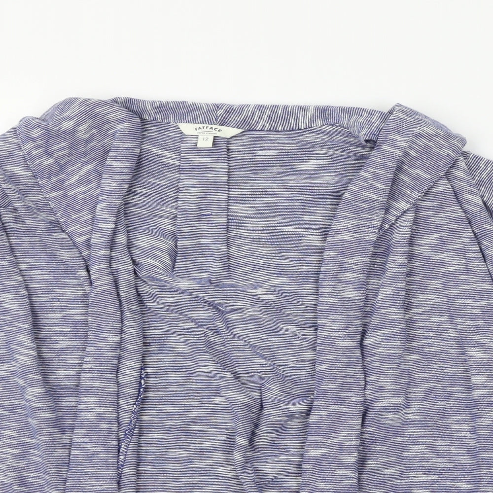 Fat Face Womens Blue Striped  Cardigan Jumper Size 12