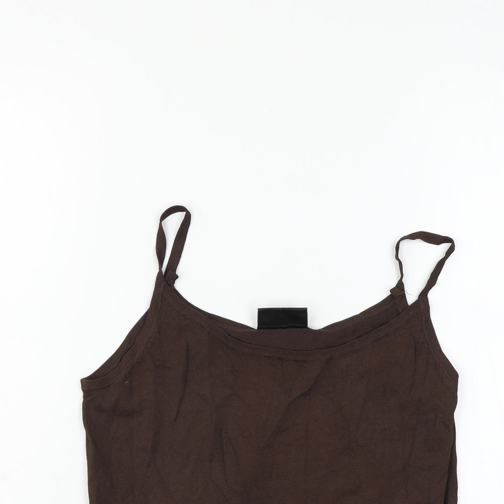 Principles Womens Brown Houndstooth  Basic Tank Size 14