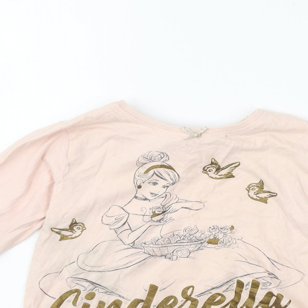 Primark Girls Pink   Basic T-Shirt Size 5-6 Years  - cinderella