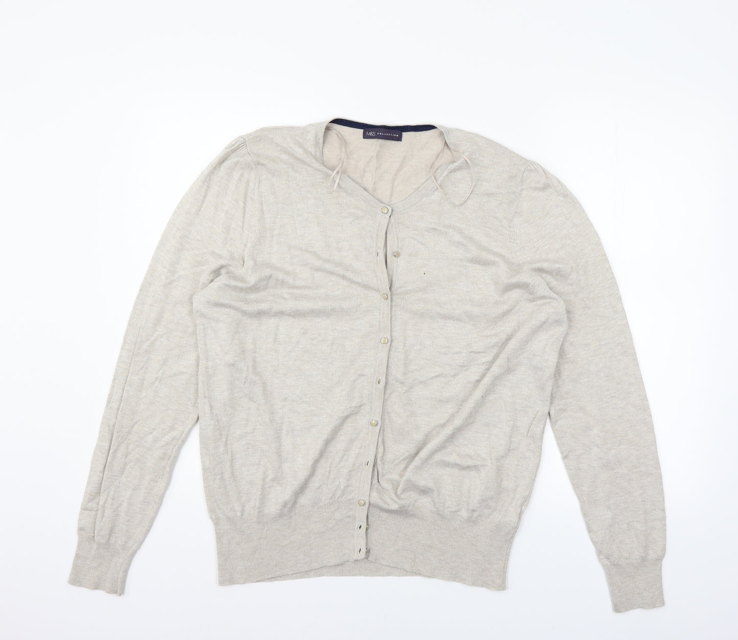 Marks and Spencer Womens Beige   Cardigan Jumper Size 18