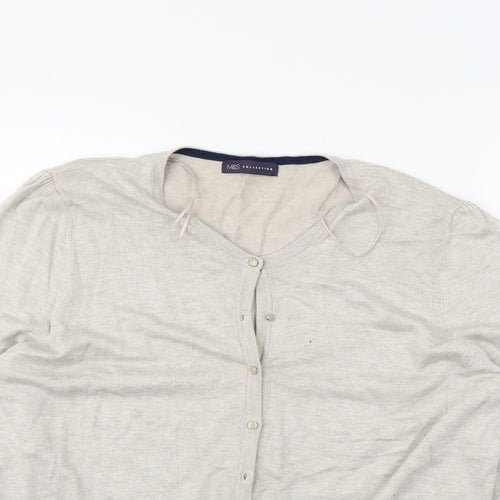 Marks and Spencer Womens Beige   Cardigan Jumper Size 18