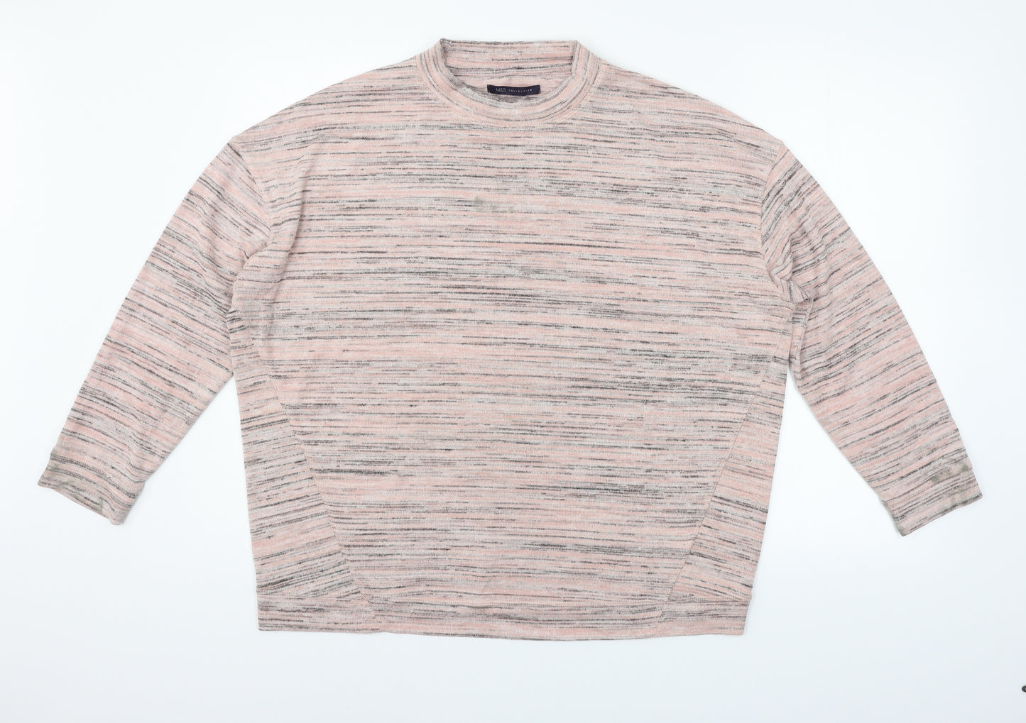 Marks and Spencer Womens Pink Striped  Pullover Jumper Size 16