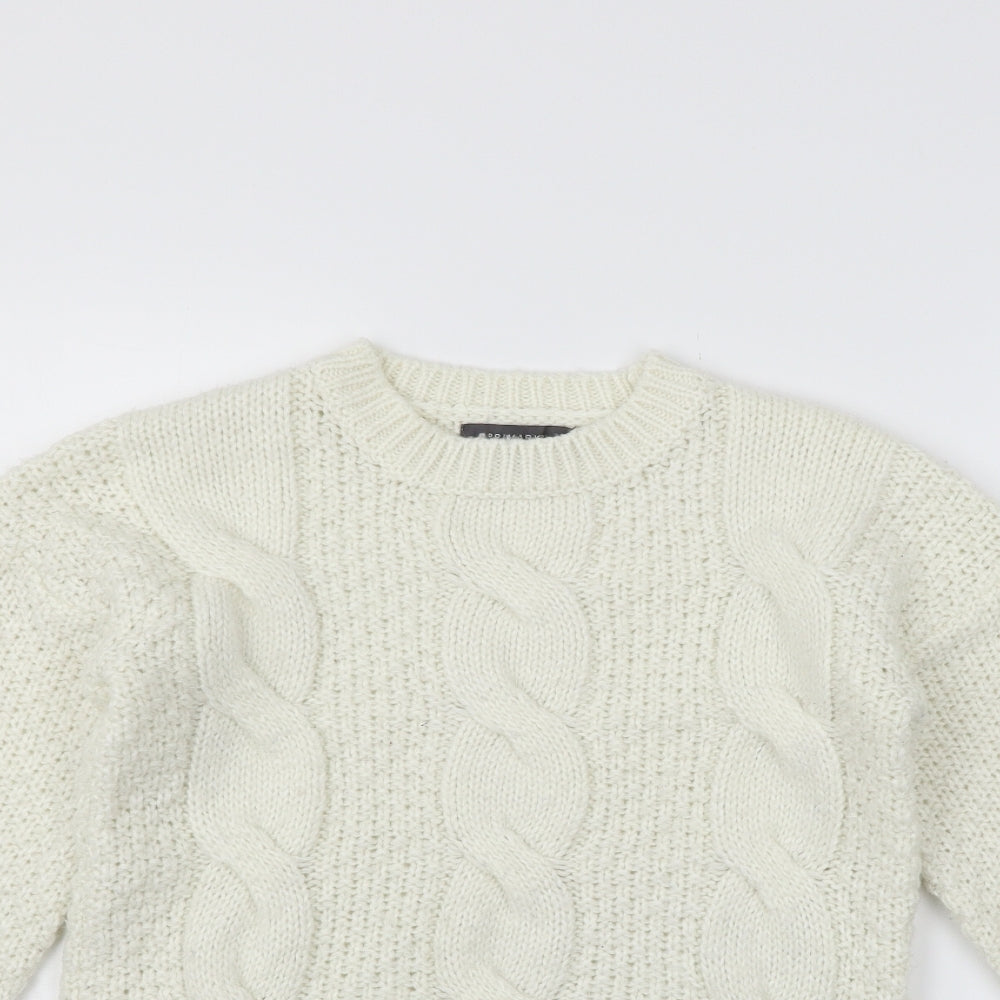 Primark Womens White   Henley Jumper Size XS