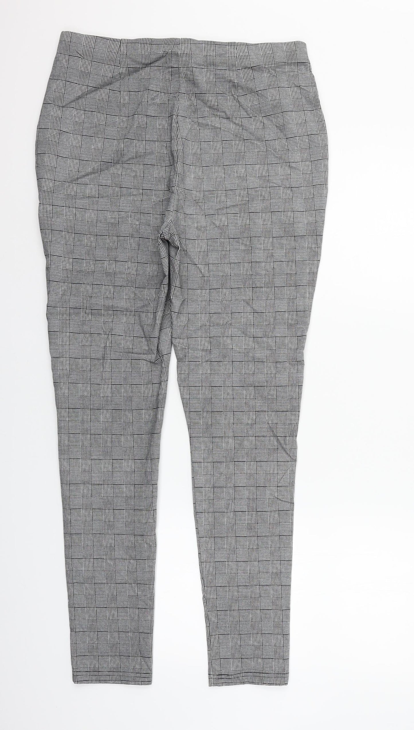 Peacocks Womens Grey Check  Trousers  Size 14 L30 in