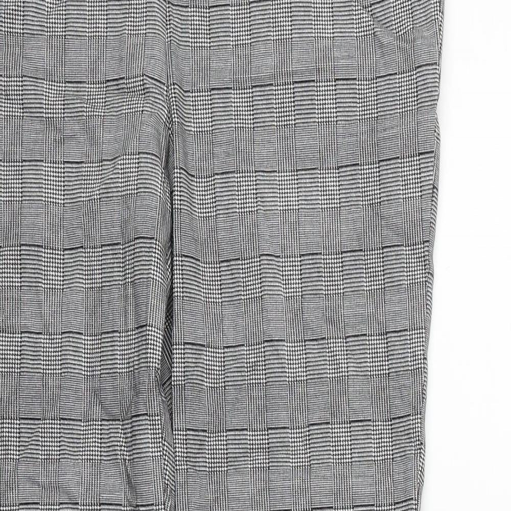 Peacocks Womens Grey Check  Trousers  Size 14 L30 in