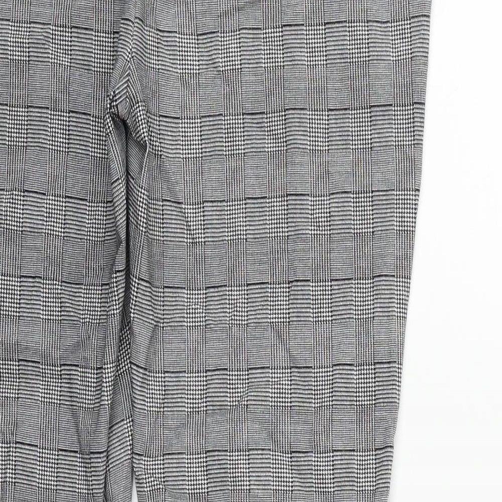 Peacocks Womens Grey Check  Trousers  Size 14 L30 in