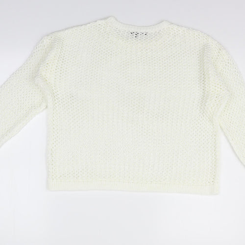 Peacocks Womens White   Pullover Jumper Size M  - washable marks