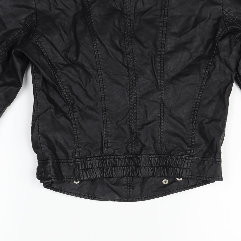 Zara Womens Black   Jacket Coat Size S  - slight wear on collar