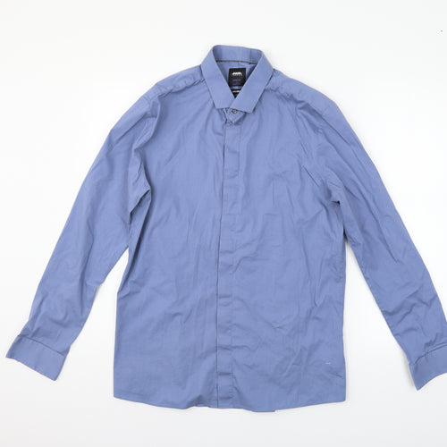 Burton Mens Blue Houndstooth   Button-Up Size L