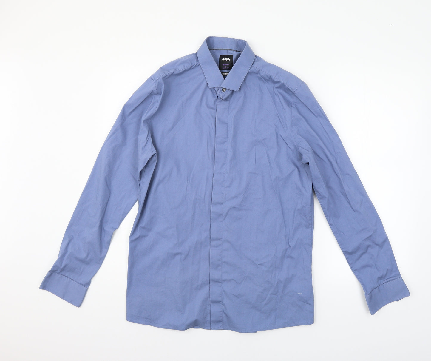 Burton Mens Blue Houndstooth   Button-Up Size L