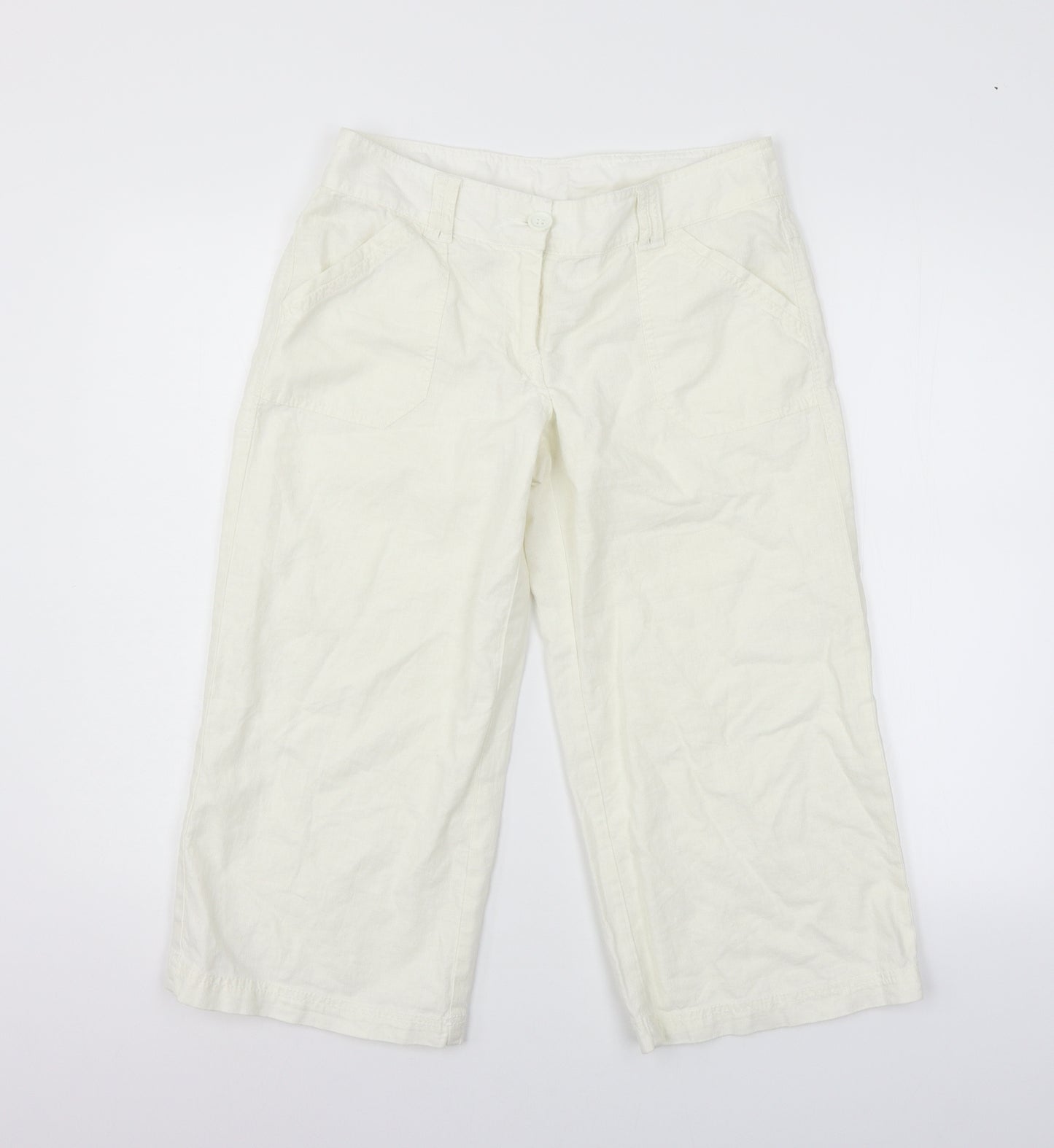 NEXT Womens White   Sweatpants Trousers Size 10 L21 in