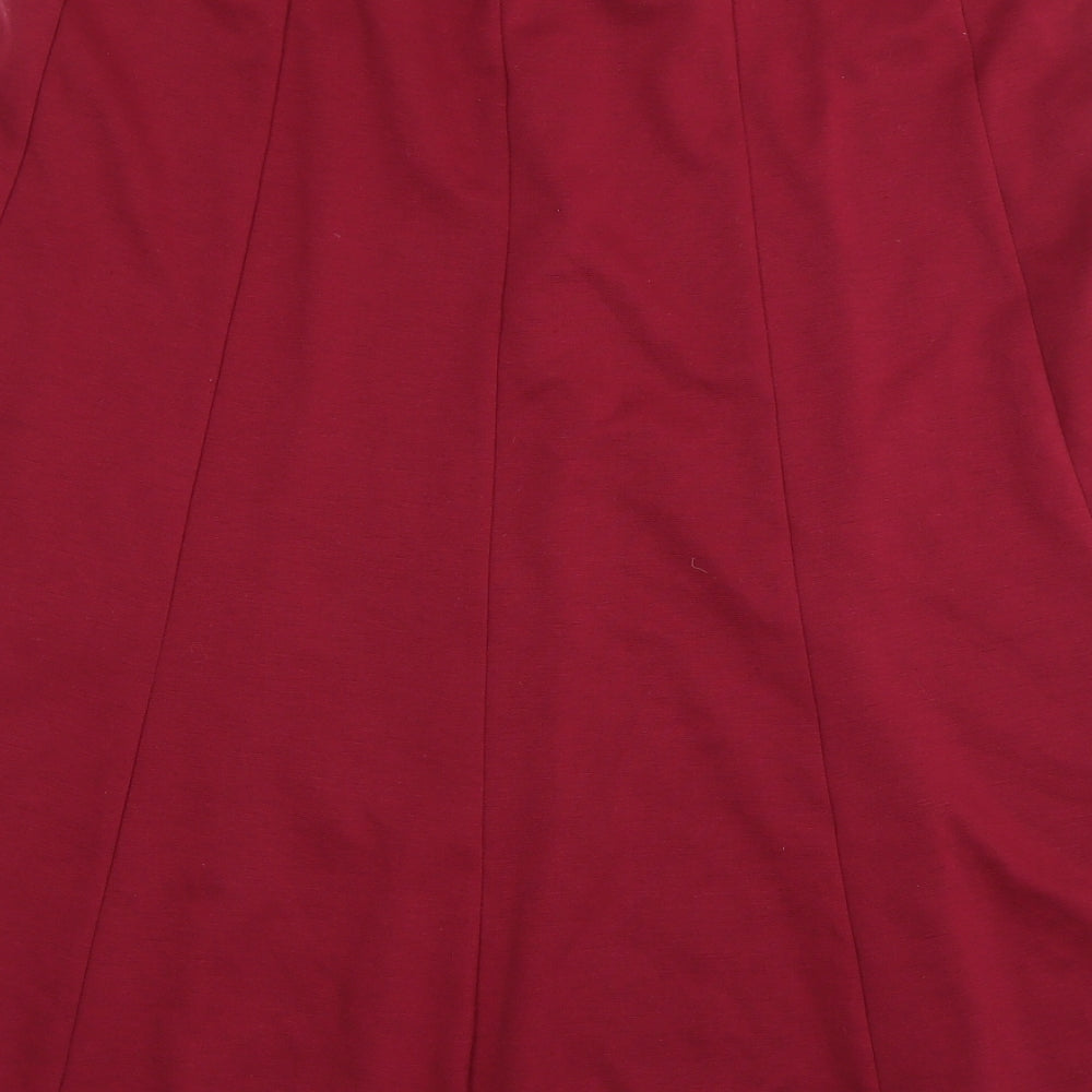 Bonmarché Womens Red   Pleated Skirt Size 14