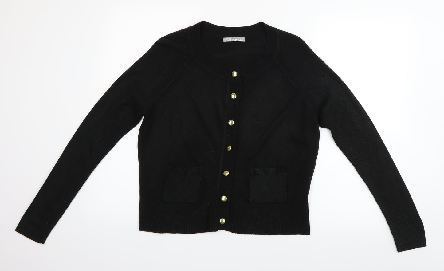 Marks and Spencer Womens Black   Cardigan Jumper Size 14