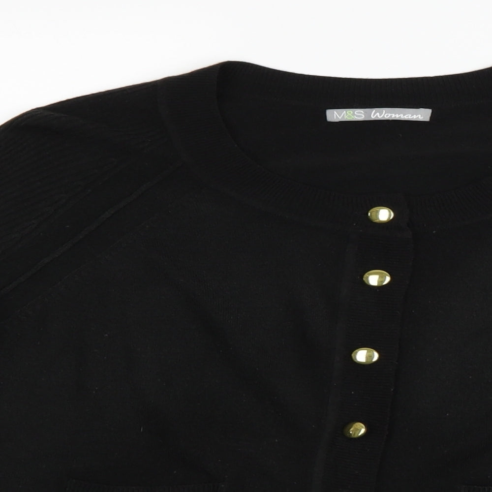 Marks and Spencer Womens Black   Cardigan Jumper Size 14