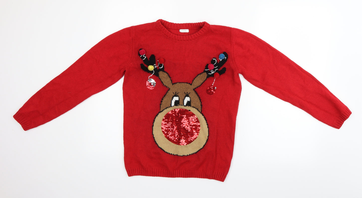 NEXT Boys Red   Pullover Jumper Size 12 Years  - Christmas