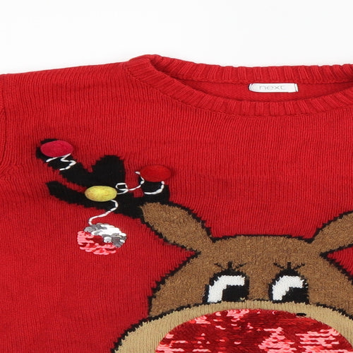 NEXT Boys Red   Pullover Jumper Size 12 Years  - Christmas