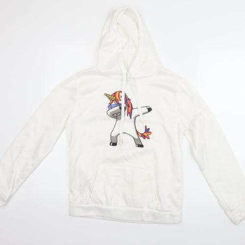 Preworn Girls White   Pullover Hoodie Size M