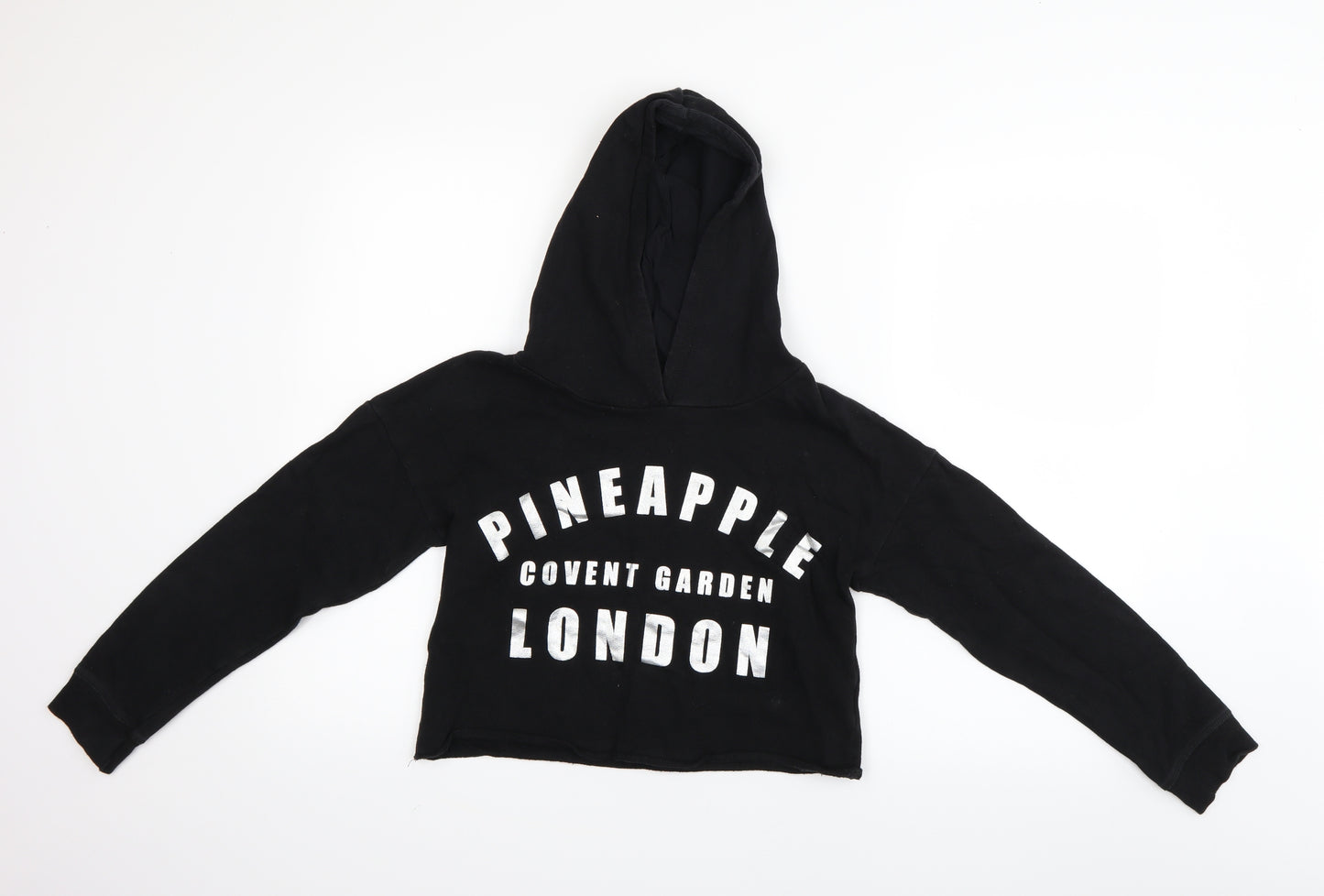 Pineapple Girls Black   Pullover Hoodie Size 11-12 Years  - Cropped