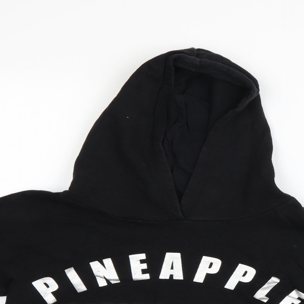 Pineapple Girls Black   Pullover Hoodie Size 11-12 Years  - Cropped