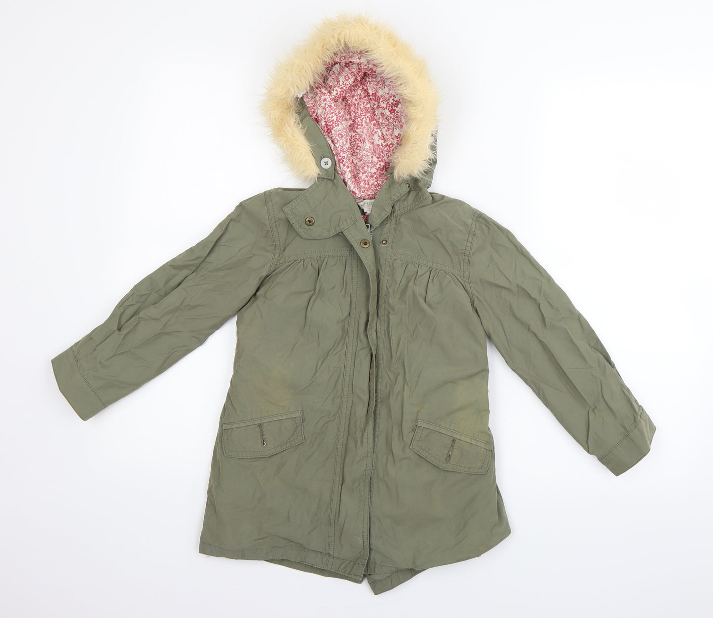 Monsoon Girls Green   Parka Coat Size 4-5 Years