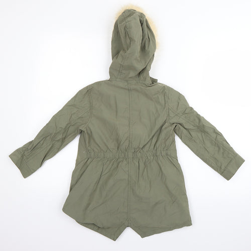 Monsoon Girls Green   Parka Coat Size 4-5 Years