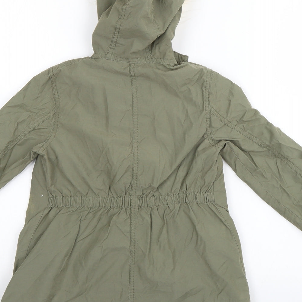 Monsoon Girls Green   Parka Coat Size 4-5 Years