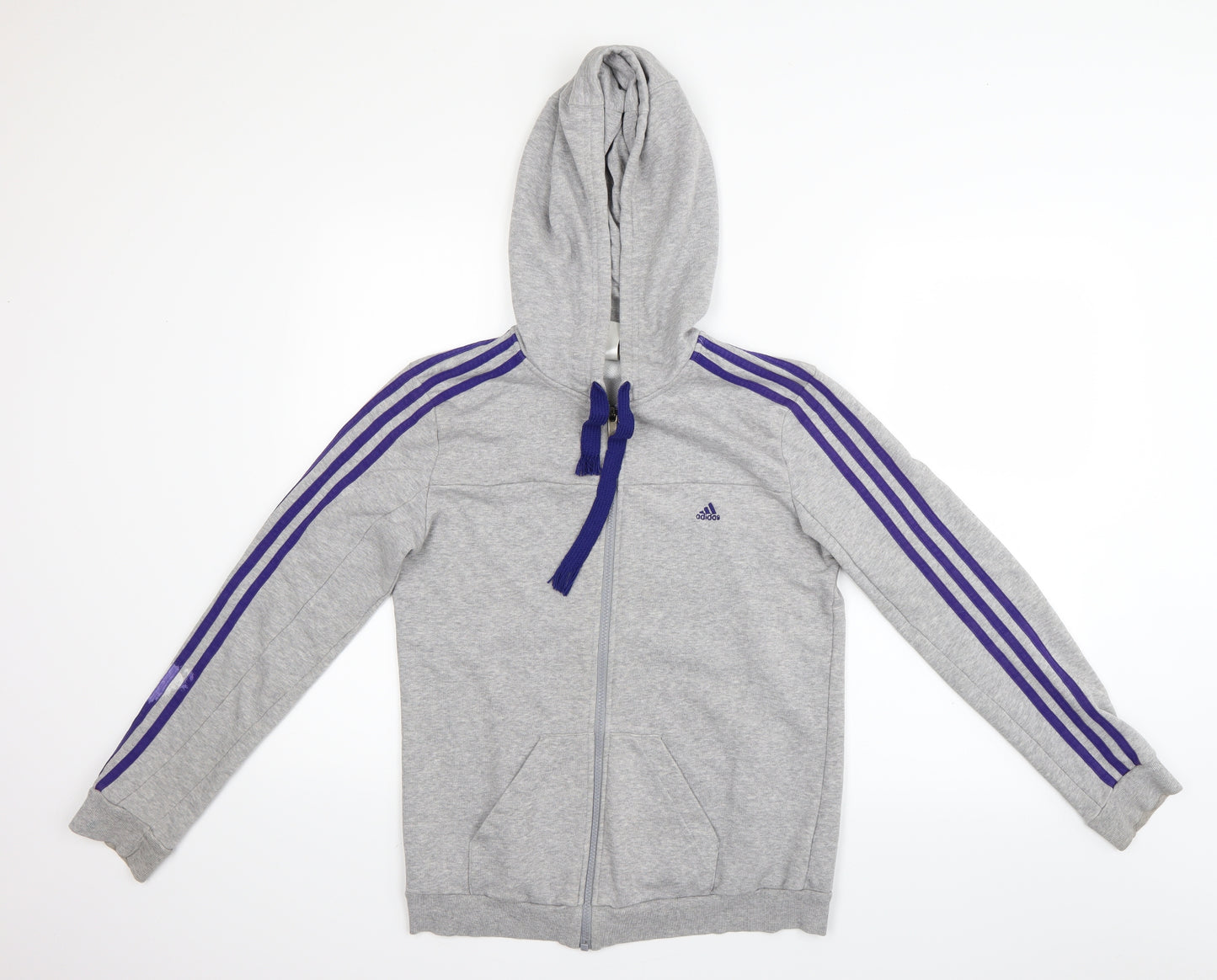 adidas Mens Grey   Full Zip Hoodie Size S