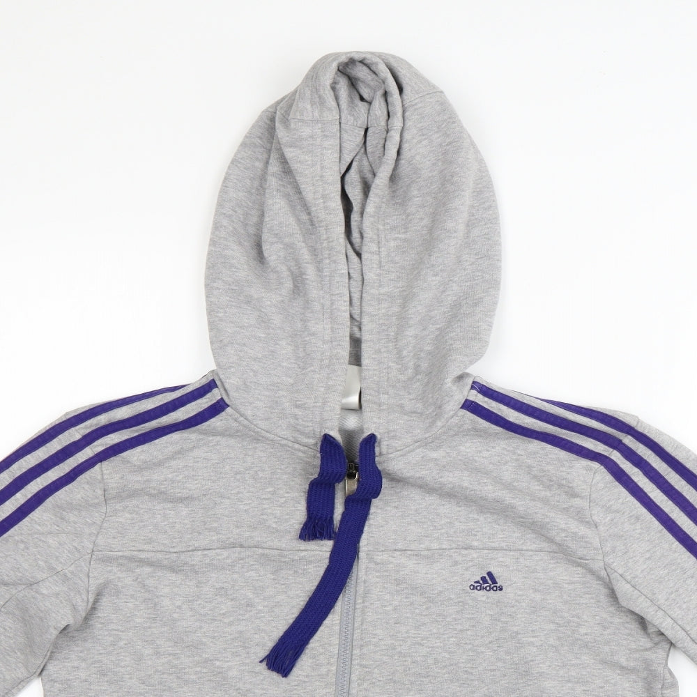 adidas Mens Grey   Full Zip Hoodie Size S