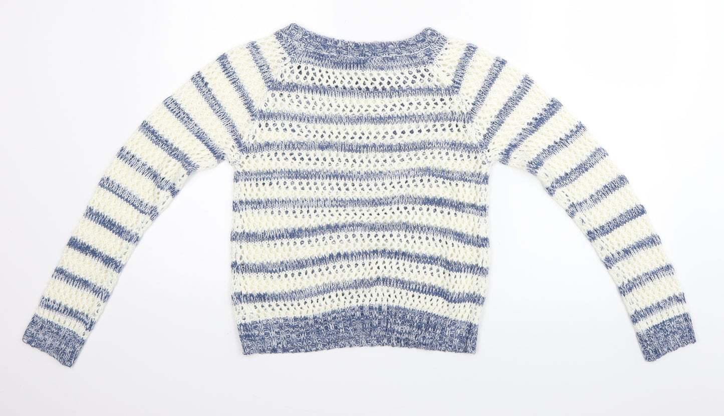 Tammy Girls Blue Striped  Pullover Jumper Size 12-13 Years