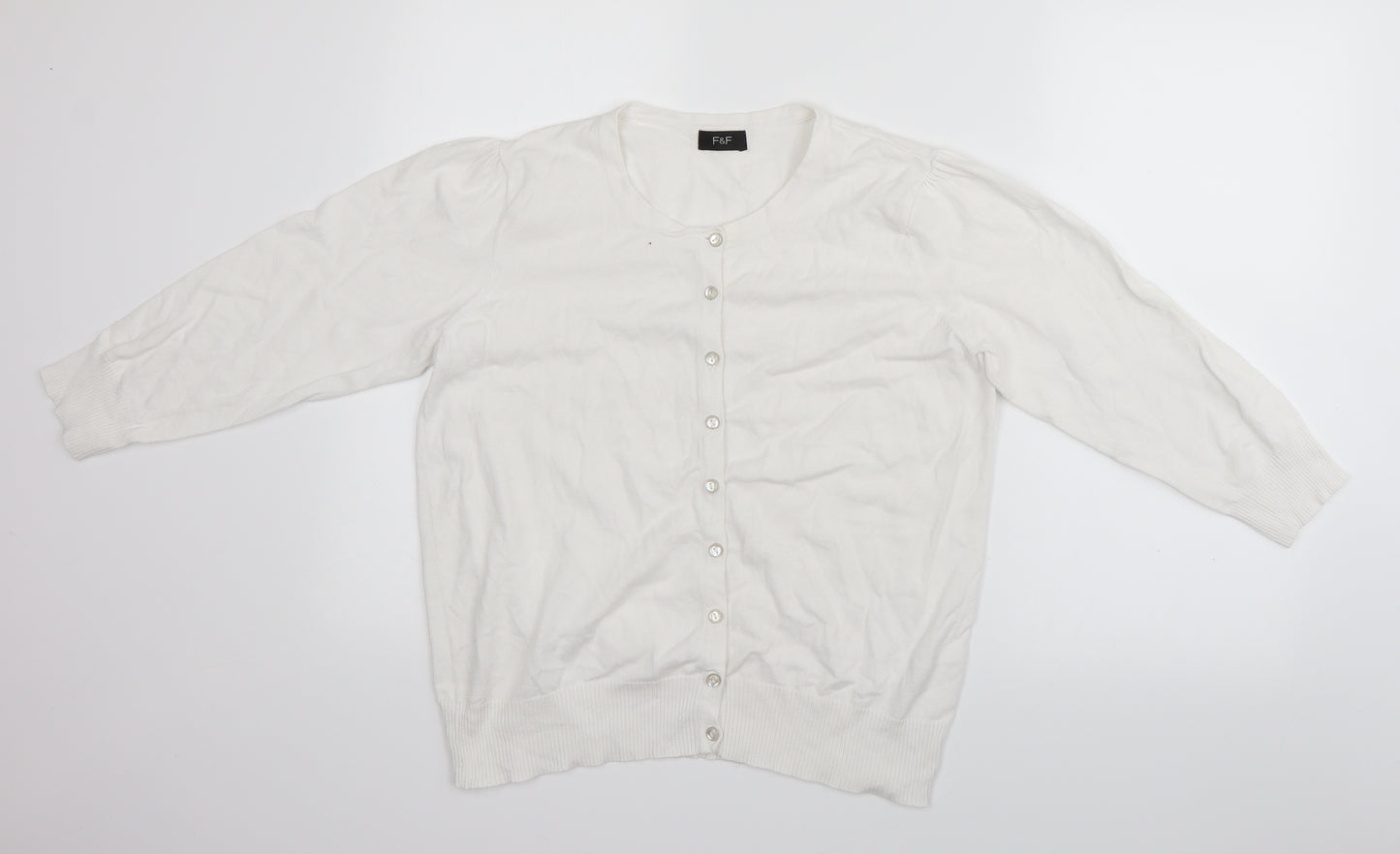 F&F Womens White   Cardigan Jumper Size 16