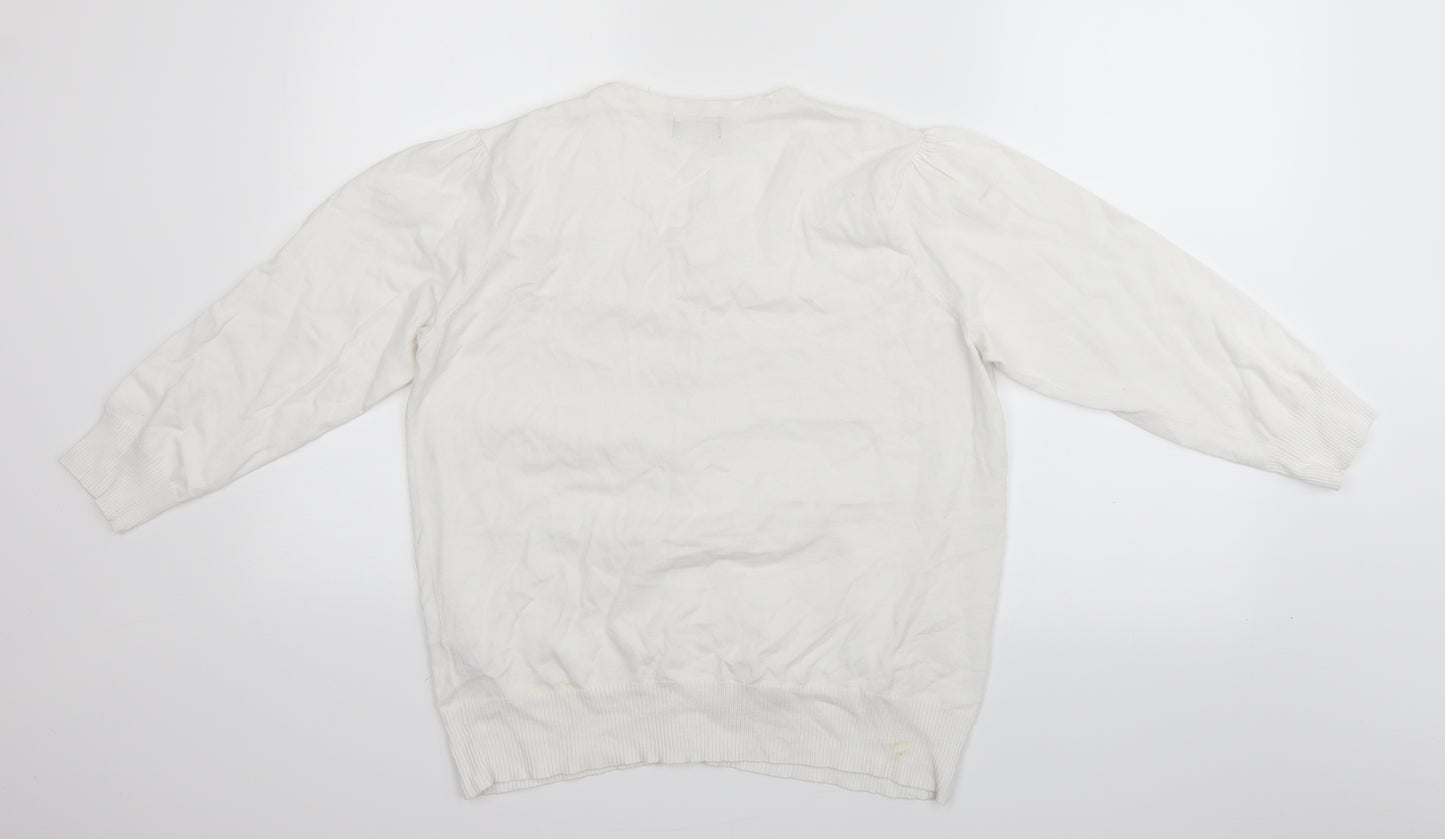 F&F Womens White   Cardigan Jumper Size 16