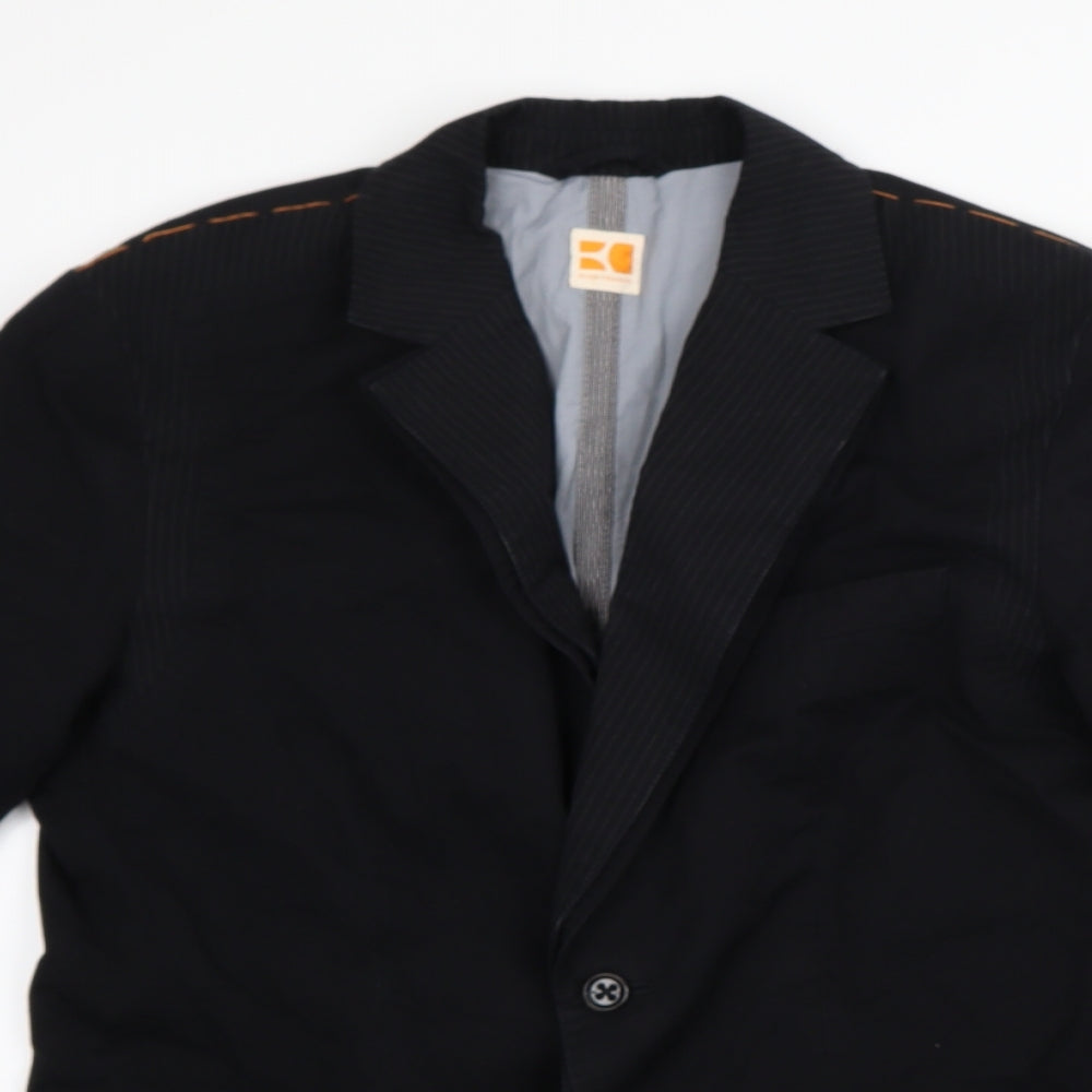 HUGO BOSS Mens Black Striped   Blazer Size 48