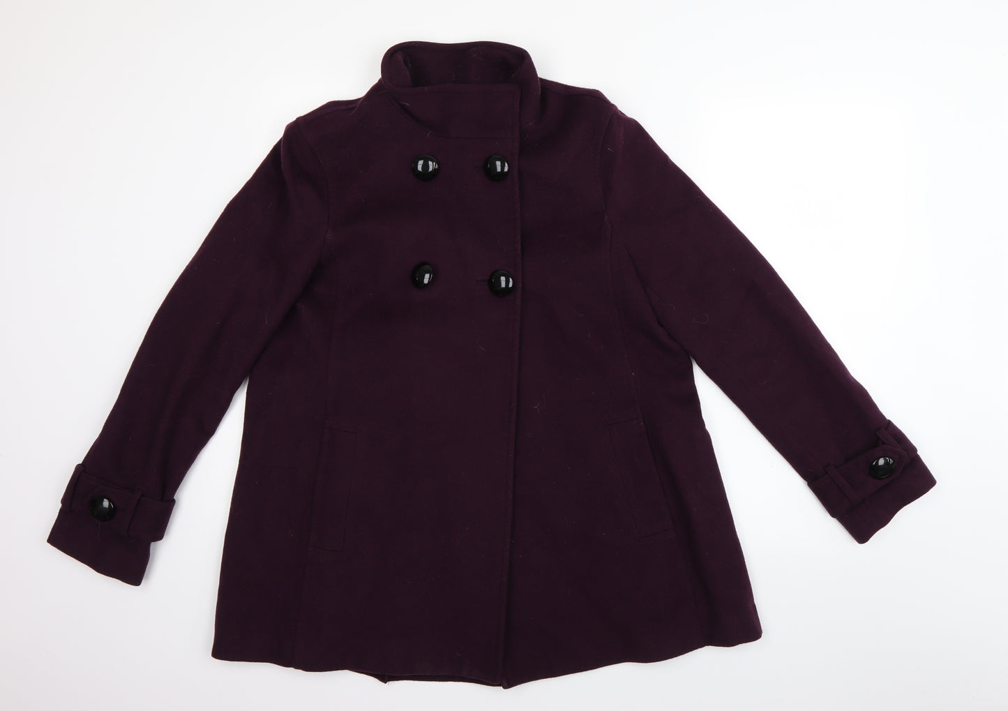 Jaeger Womens Purple   Pea Coat Coat Size 10