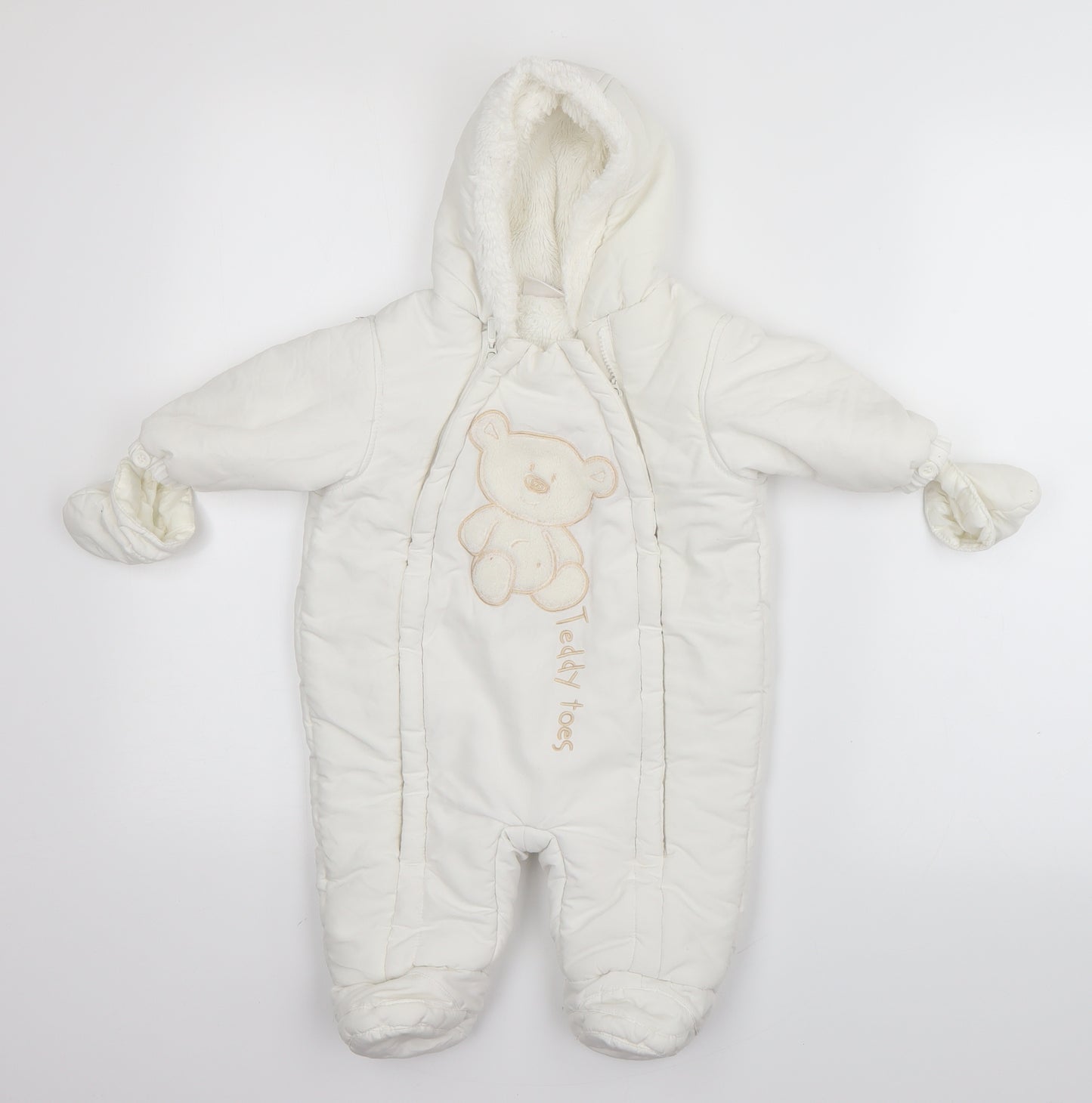 Ladybird Baby White    Snowsuit Size 3-6 Months