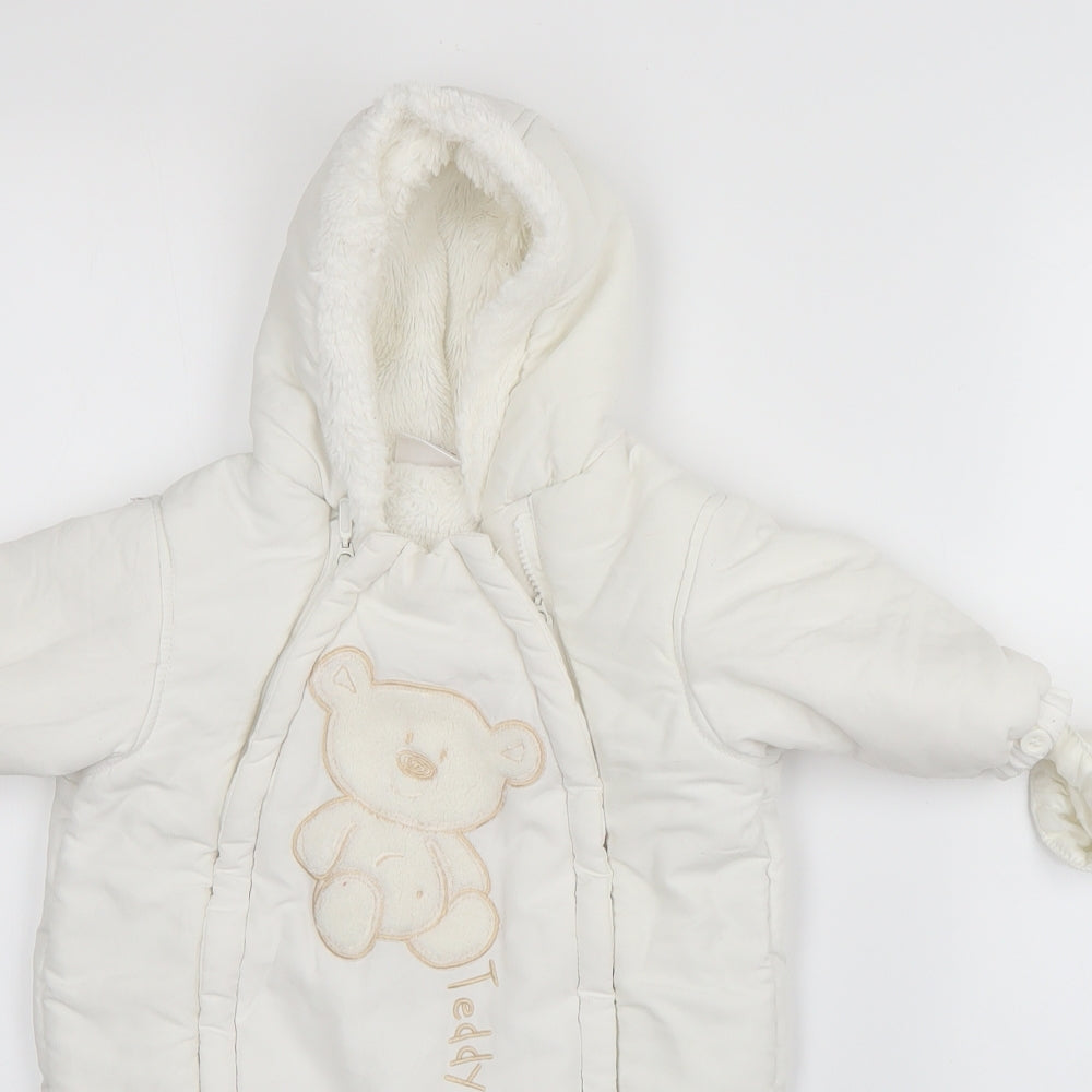 Ladybird Baby White    Snowsuit Size 3-6 Months