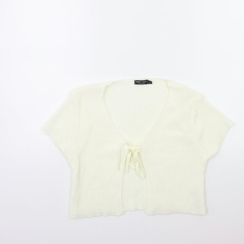 Nasty Gal Womens White  Knit Cardigan Jumper Size 10