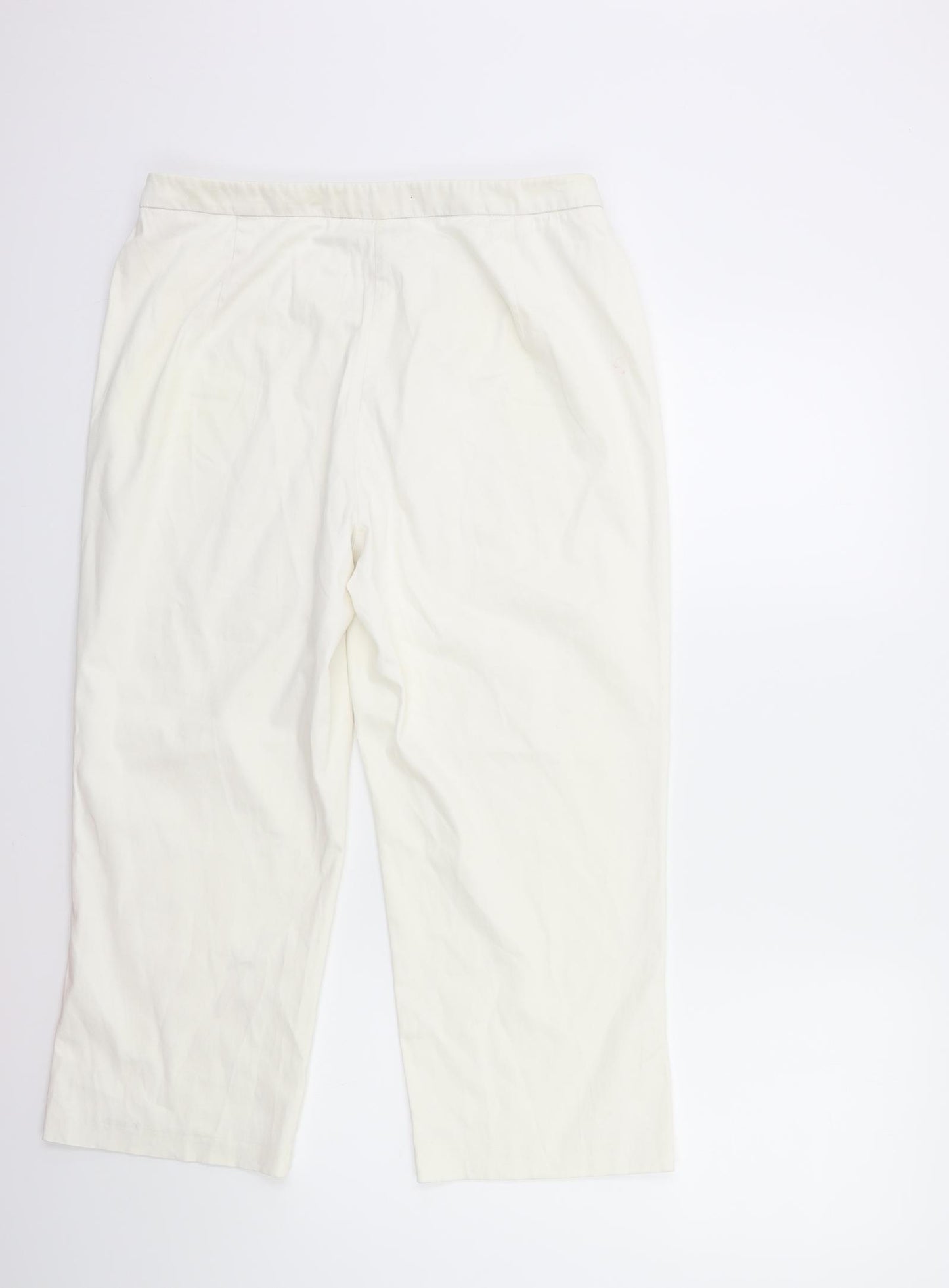 Marks and Spencer Womens White   Cropped Trousers Size 32 in L22 in