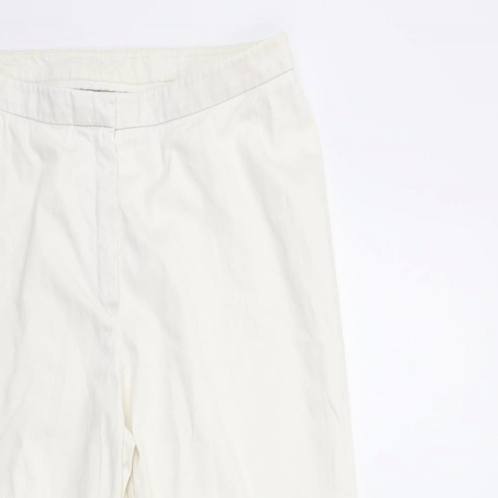 Marks and Spencer Womens White   Cropped Trousers Size 32 in L22 in