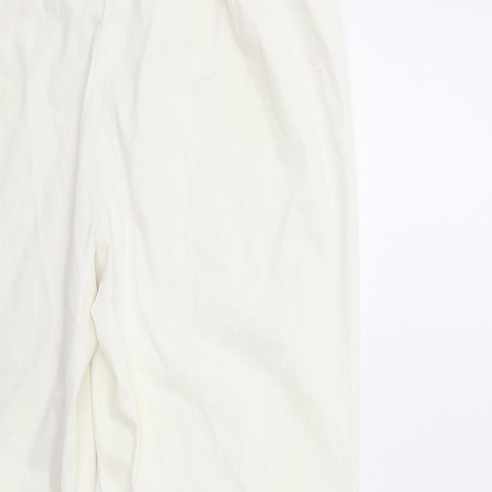 Marks and Spencer Womens White   Cropped Trousers Size 32 in L22 in