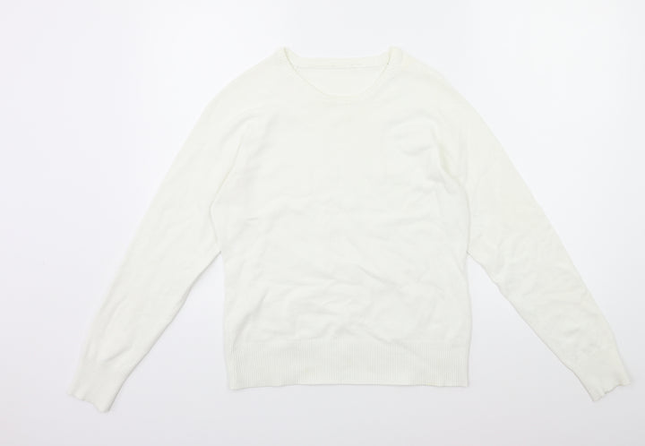 TU Womens White   Pullover Jumper Size L
