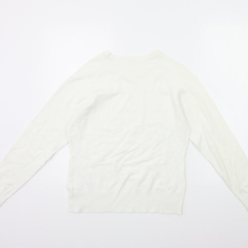 TU Womens White   Pullover Jumper Size L