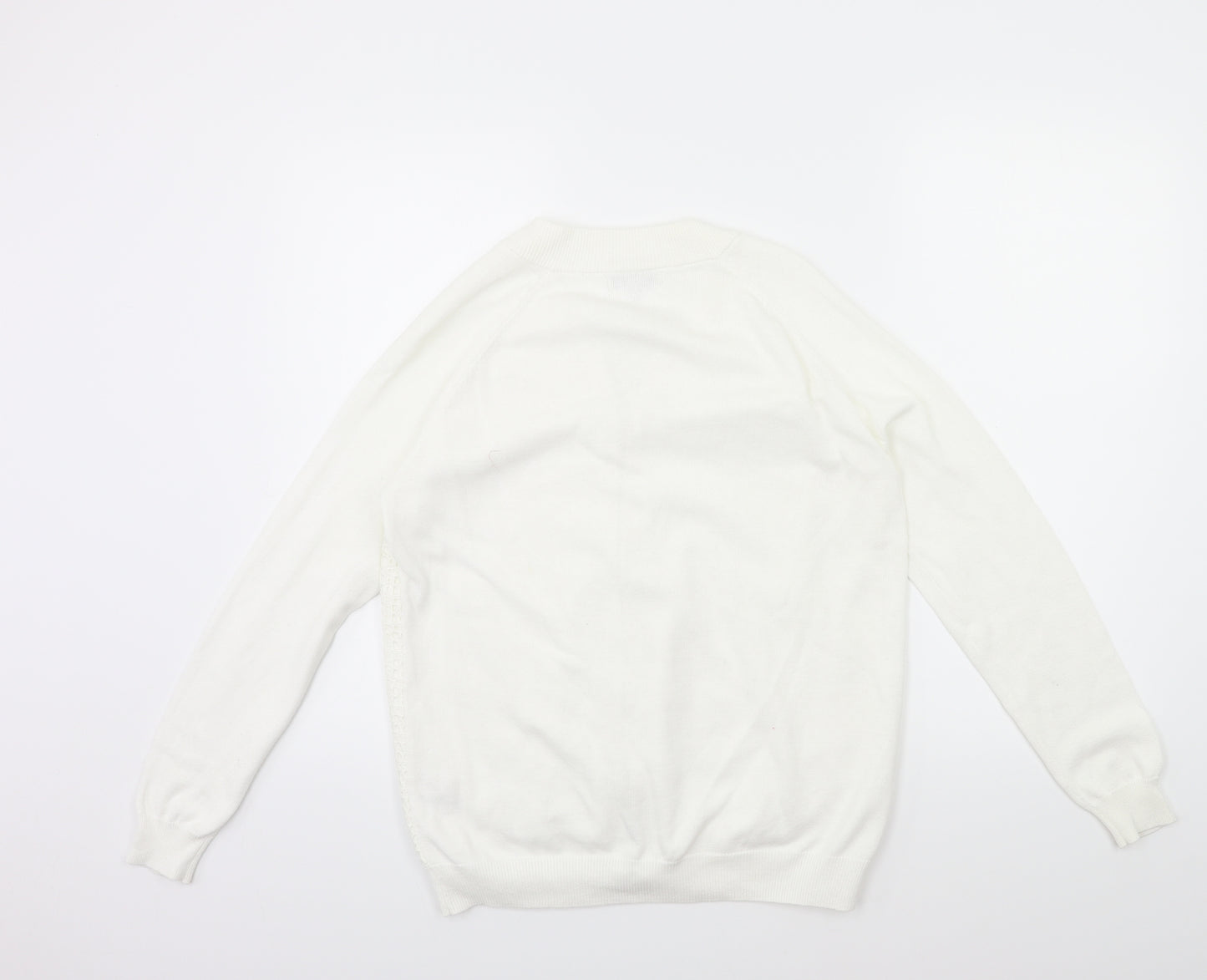 F&F Womens White  Knit Cardigan Jumper Size 10