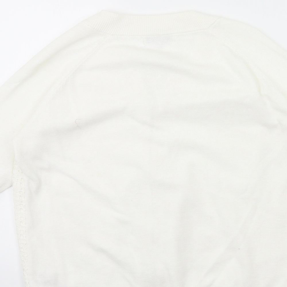 F&F Womens White  Knit Cardigan Jumper Size 10