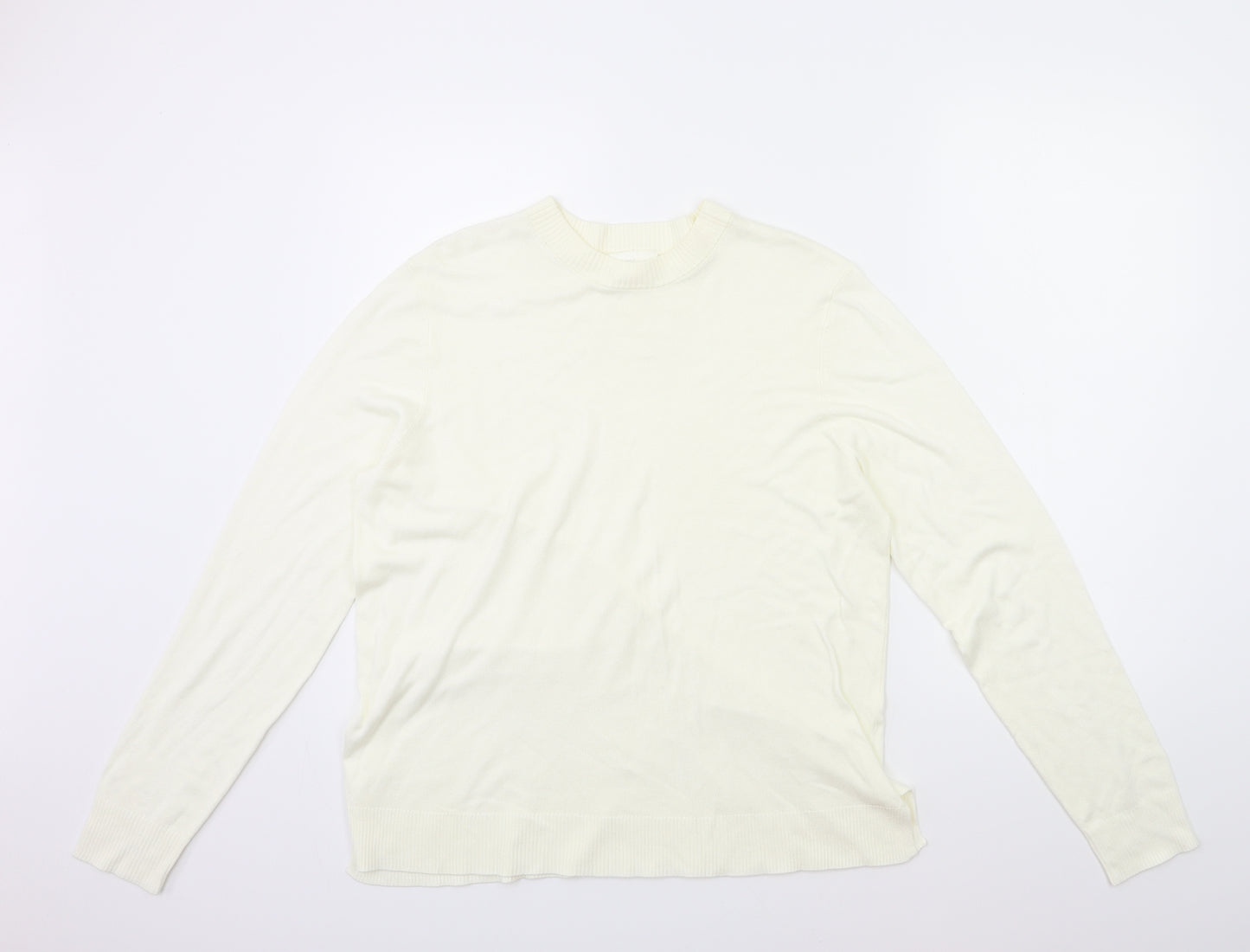 H&M Womens White  Knit Pullover Jumper Size M