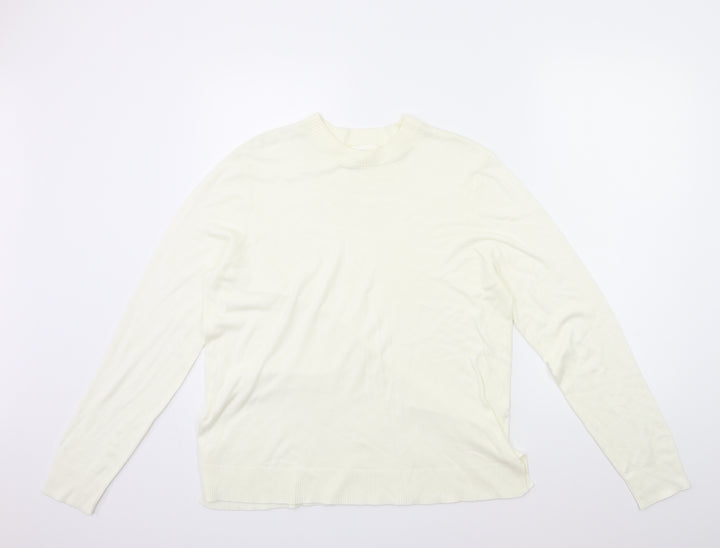 H&M Womens White  Knit Pullover Jumper Size M